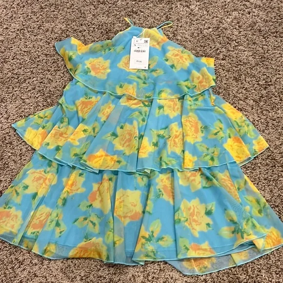 Zara | Dresses | Zara Patterned Flowy Halter Top Dress | Poshmark